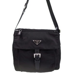 Prada Tessuto Crossbody messenger bag saffiano Leather Nero Black